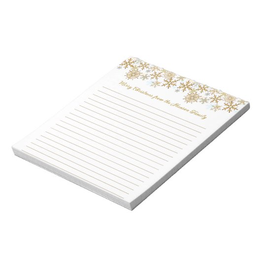 Bloc-note Snowflakes Gold Joyeux Noël Lins (Tourné)
