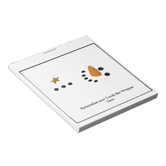 Bloc-note Snowman Candy Bar Wrapper Party Favoriser (Incliné)