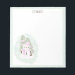 Bloc-note Snowman Christmas<br><div class="desc">Snowman Christmas
Celebrate your child’s winter birthday with this cute and snowman wearing a pastel pink knitted hat and scarf.  This theme is ideal for your little one’s winter birthday or kid’s Christmas party.   Design is completely customizable. Check out the coordinating stationery and gifts.</div>