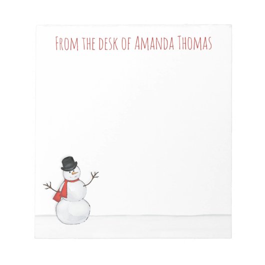 Bloc-note Snowman simple et élégant Noël moderne (Devant)