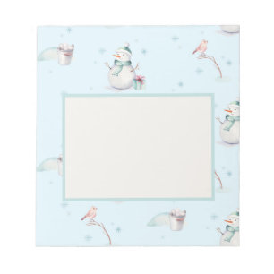 Bloc-note Snowman Snowball encadré Zone de texte Conception
