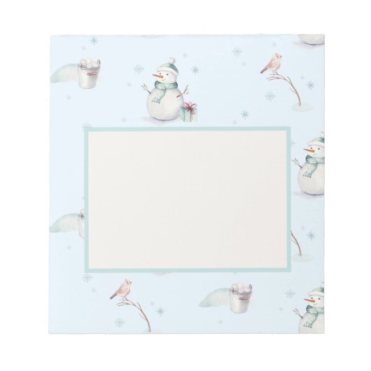 Bloc-note Snowman Snowball encadré Zone de texte Conception (Devant)
