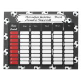 Bloc-note Soccer Ball Weekly Homework Assignment Notepad (Devant)