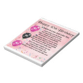 Bloc-note Soeur en droit Poème 40e anniversaire (Tourné)