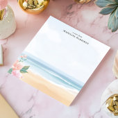 Bloc-note Soft Pastel Beach Océan Floral Nom personnalisé