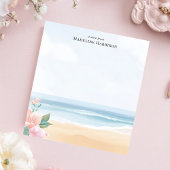 Bloc-note Soft Pastel Beach Océan Floral Nom personnalisé