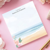 Bloc-note Soft Pastel Beach Océan Floral Nom personnalisé
