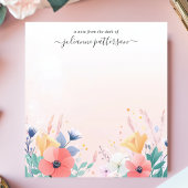 Bloc-note Soft Pastel Fleur sauvage Garden Nom personnalisé