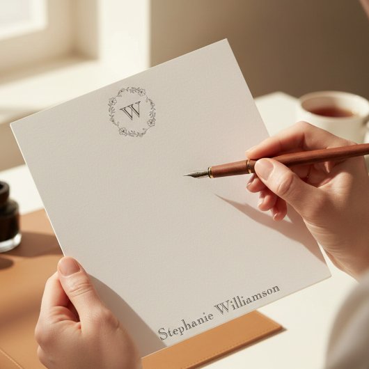 Bloc-note Soft Wildflower Monogram – Personalized Stationery