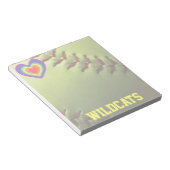 Bloc-note Softball Pride Rainbow Heart and Name (Incliné)