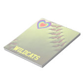 Bloc-note Softball Pride Rainbow Heart and Name (Tourné)