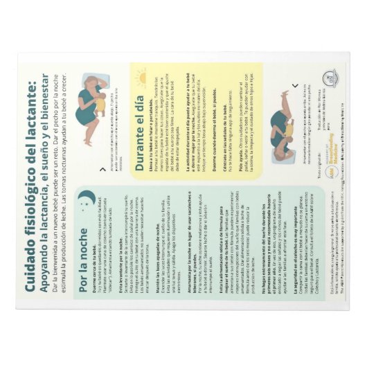 Bloc-note Soins physiologiques pour nourrissons (espagnol) (Devant)