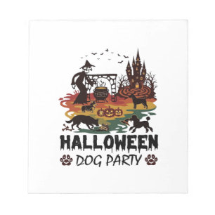 Bloc-note Soirée de chien d'Halloween Sorcières Chiens Citro