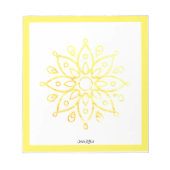 Bloc-note SOORYA soleil or jaune fleur (Devant)