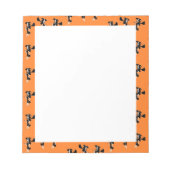 Bloc-note Sorcière avec balai sur orange (Devant)