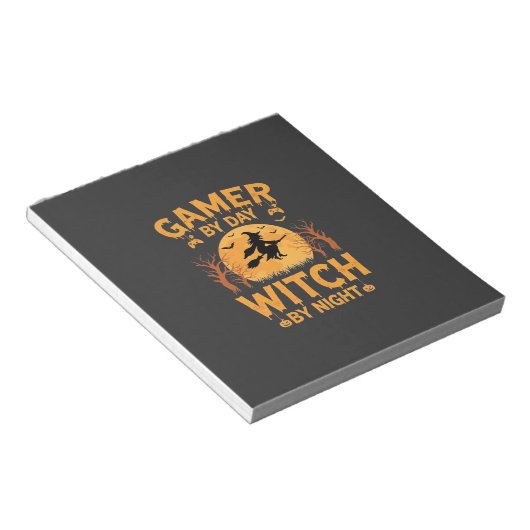 Bloc-note Sorcière de jeu Halloween Conception de jeu (Incliné)