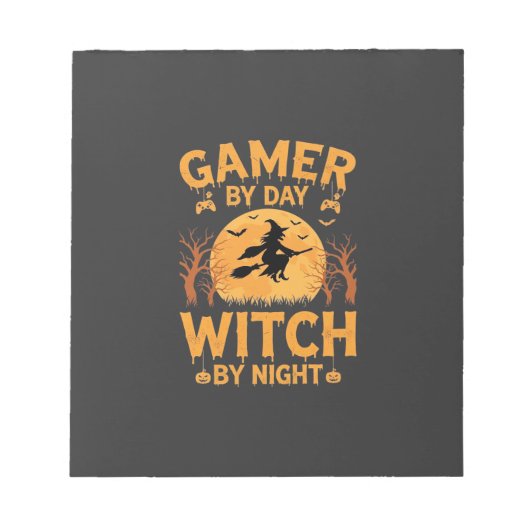 Bloc-note Sorcière de jeu Halloween Conception de jeu (Devant)