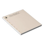 Bloc-note Sorcière de silhouette Balai Lune Crème Personnel (Incliné)