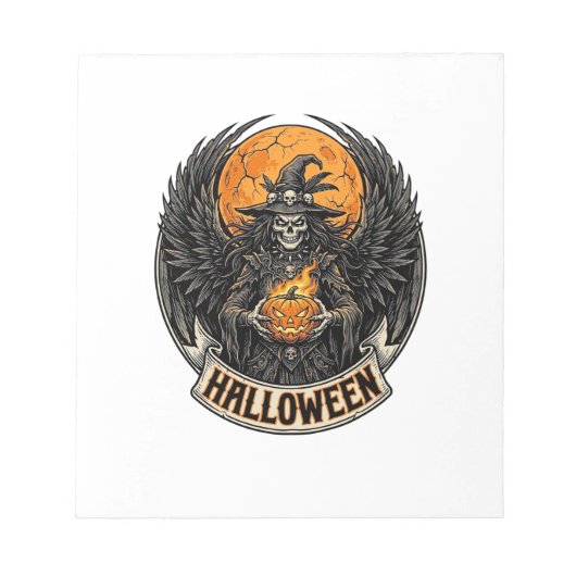 Bloc-note Sorcière d'Halloween gothique vintage (Devant)