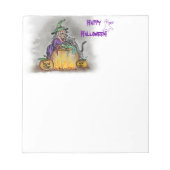 Bloc-note Sorcière et chat, Joyeux Halloween ! (Devant)