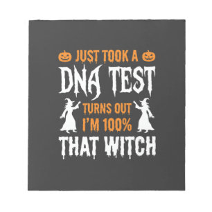 Bloc-note Sorcière graphique de test ADN d'Halloween drôle