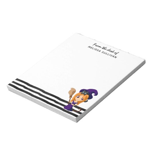 Bloc-note Sorcière mignonne en Casquette violet Halloween (Tourné)