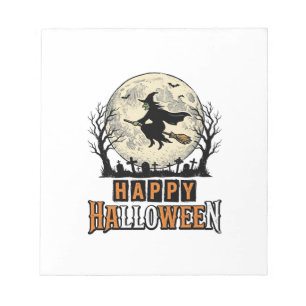 Bloc-note Sorcière Vintage Joyeux Halloween Vector Design_1