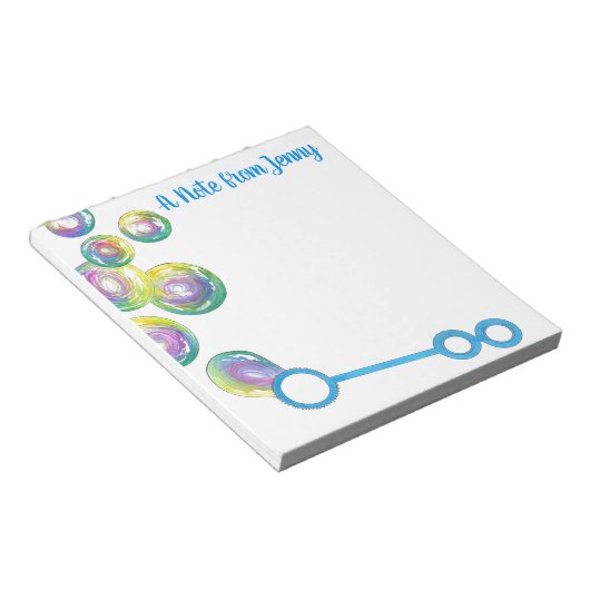 Bloc-note Souffler Rainbow Soap Bubbles Personnalisé (Incliné)