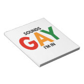 Bloc-note Sounds Gay I'm in Funny Pride Moth Pride Flag (Incliné)