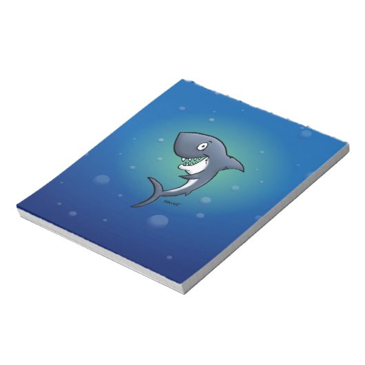 Bloc-note Sourire un requin drôle sur un Arrière - plan bleu (Tourné)