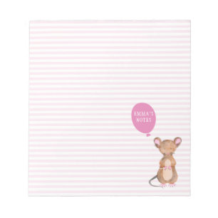 Bloc-note Souris en bois mignonne - Enfants personnalisés