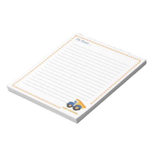 Bloc-note Sous Construction Blue Truck (Tourné)