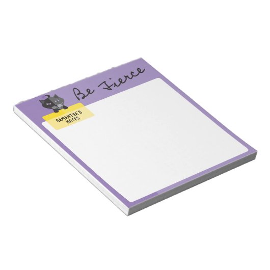 Bloc-note Soyez Fierce Sable Chat Noir Note Personnalisée Vi (Incliné)