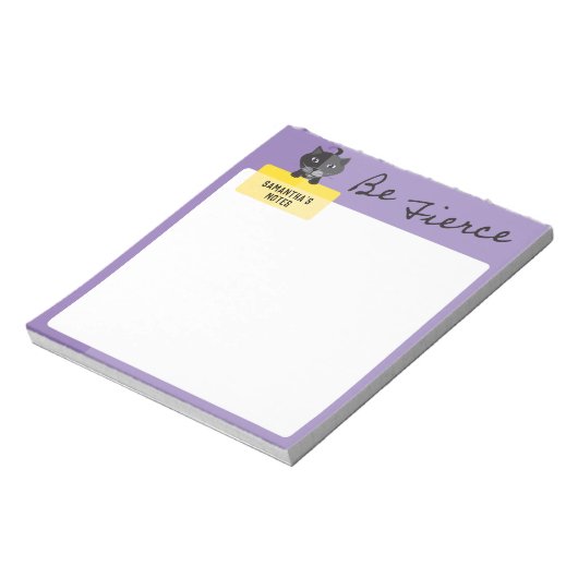 Bloc-note Soyez Fierce Sable Chat Noir Note Personnalisée Vi (Tourné)