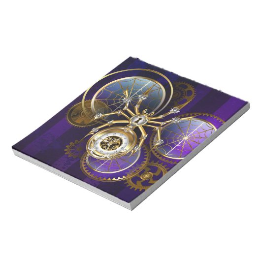 Bloc-note Spider Steampunk sur Arrière - plan pourpre (Tourné)