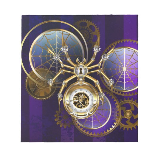 Bloc-note Spider Steampunk sur Arrière - plan pourpre (Devant)