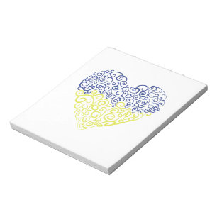 Bloc-note Spiral tourbillons mehandi coeur drapeau ukrainien