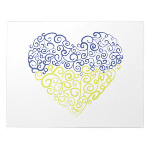 Bloc-note Spiral tourbillons mehandi coeur drapeau ukrainien