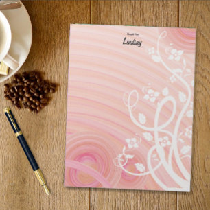 Bloc-note Spirales de Pêche, Filigree Floral Art Personnalis