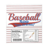 Bloc-note Sports Baseball Anniversaire Candy Bar Wrapper Fav (Devant)