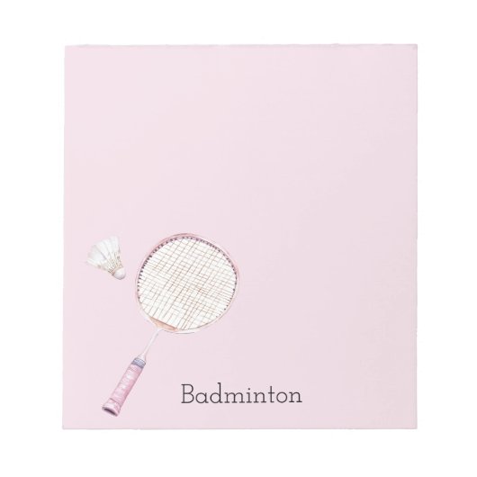 Bloc-note Sports de badminton rose (Devant)