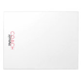 Bloc-note Sports NOM DE L'ENTRAÎNEMENT Couleurs de l'équipe  (Devant)