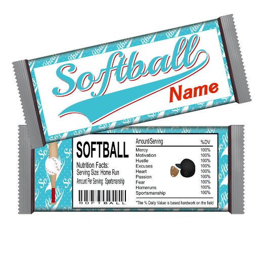 Bloc-note Sports Softball Anniversaire Candy Bar Wrapper Fav