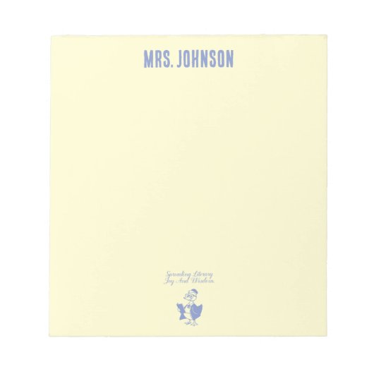 Bloc-note Spreading Literary Joy & Wisdom Educator Design (Devant)