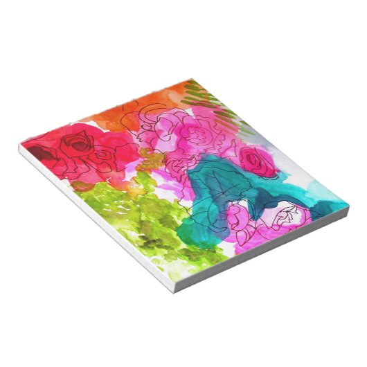 Bloc-note Spring Flowers watercolour abstract (Incliné)
