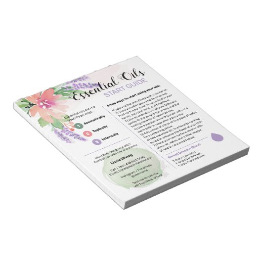 Bloc-note Springtime Floral Essential Oils Start Guide (Incliné)