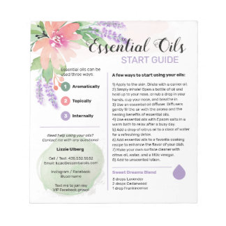Bloc-note Springtime Floral Essential Oils Start Guide