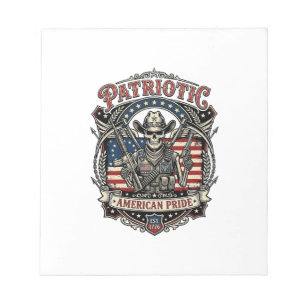 Bloc-note Squelette Cowboy Patriotique Squelette Patriote So