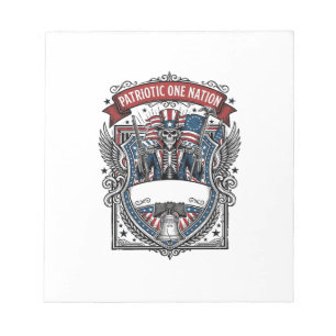 Bloc-note Squelette oncle Sam patriotique sombre Squelette p