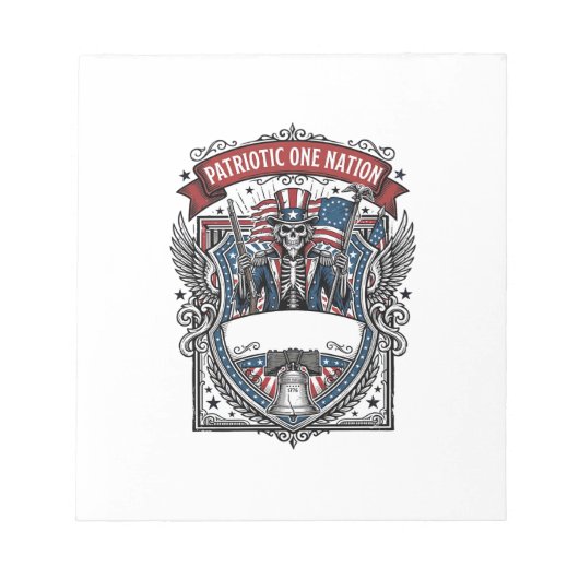Bloc-note Squelette oncle Sam patriotique sombre Squelette p (Devant)